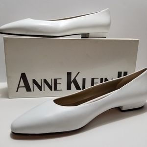 Vintage Anne Klein II Leather Ballet Flats (White)